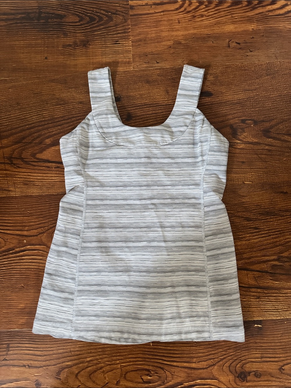 lululemon athletica Gray Striped Square-Neck Tank size 10 women’s